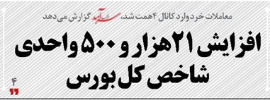 افزایش 21هزار و 500 واحدی شاخص کل بورس