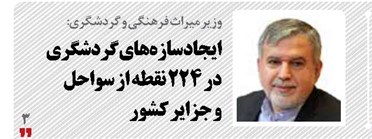 ایجاد سازه‌های گردشگری در ۲۲۴ نقطه از سواحل و جزایر کشور