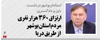 ارتزاق 360 هزار نفری مردم استان بوشهر از طریق دریا