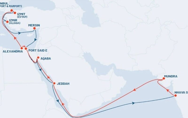 راه اندازی خط کشتیرانی جدید بین هند، مصر و ترکیه