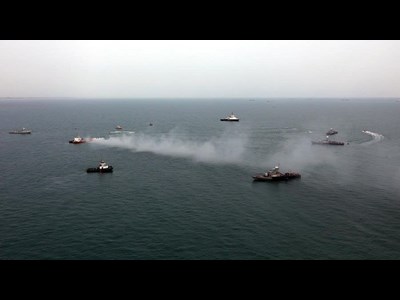 اجرای عملیات اطفای حریق توسط تیم‌های امدادی ایران و فدراتیو روسیه