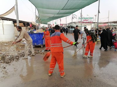 ‍ استقرار ۱۵۰ نیروی خدمات شهری برای پاکسازی و خدمات اربعین در شلمچه