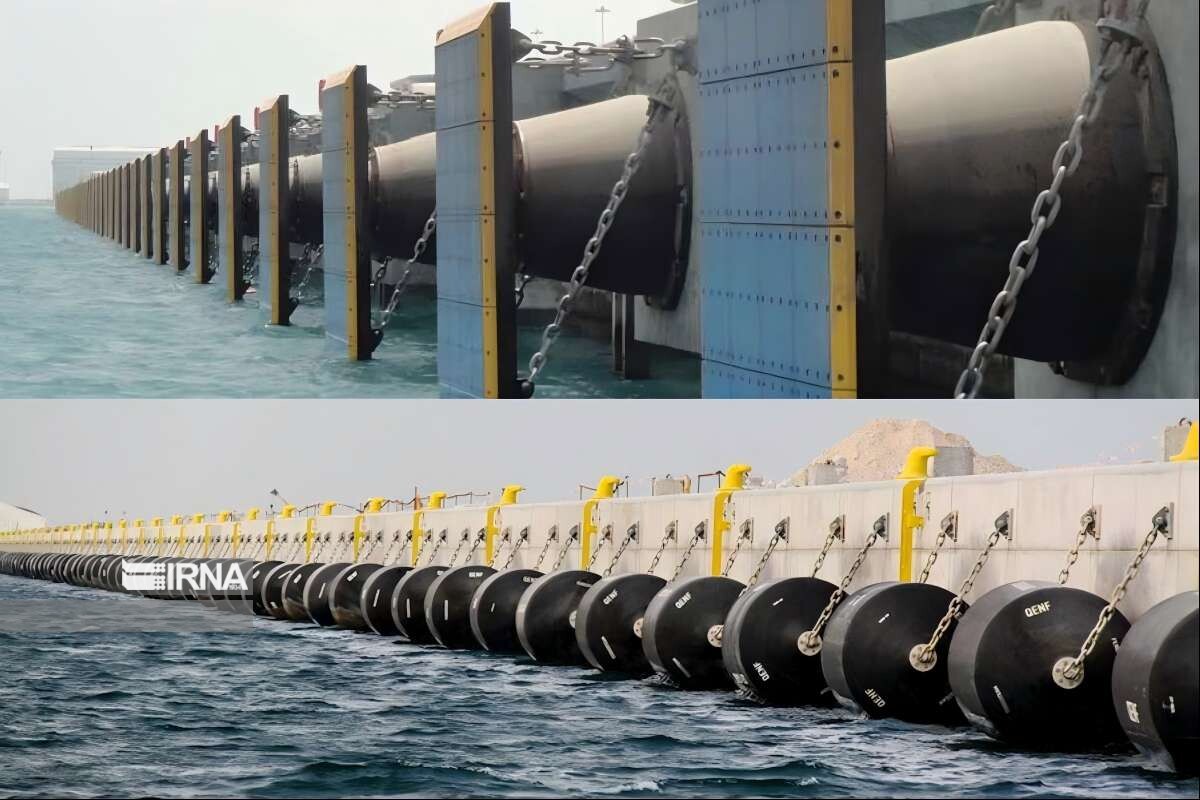 نصب سپرهای غول پیکر در بندر کاوه؛ قشم آماده پهلودهی کشتی های ۱۰۰ هزار تنی میشود